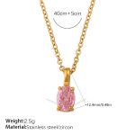 color: XL804PKG Pink Zircon Necklace