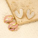 Stainless Steel High-Grade Oil Dripping All-Match Heart-Shaped Retro Gold-Plated Graceful Earrings Female Stud Earrings