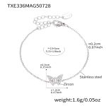 color: TXE336-Steel Color Butterfly Bracelet 13+5cm
