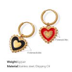 color: EH882RDBKG Red Black Double-sided Earrings