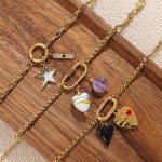 New Sweet Cool DIY Ceramic Drop Oil Pendant Bracelet Stainless Steel Plated 18K Gold Accessories Women