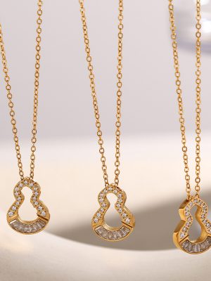 New Elegant Fu Lu Gourd Necklace Women's Retro Chinese Clavicle Chain Chinese Style
