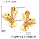 color: F312-Gold Sunflower Earrings