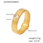 color: A235-Gold-White Ring / size: US 6
