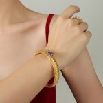 color: Z002-Purple Zircon Bangle 12MM