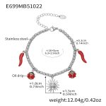 color: E699-Steel Color Bracelet 16+5cm