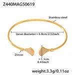 color: Z440-Gold Little Dress 5A Zircon Bangle
