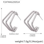 color: F247-Steel Color Three-wire Square Geometric Earrings