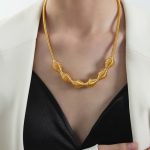 color: P1777-Gold Necklace -47+5cm