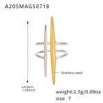 color: A205-Two-tone Gold Ring / size: US 7