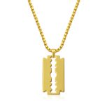 color: Fully Polished Blade Pendant Necklace Gold