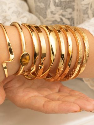Bracelet Set Geometric Multi-Layer Bracelet Simple Bracelet Female Accessories Stainless Steel