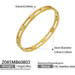 color: Z085-Flower Zircon Gold Bangle