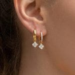 Stainless Steel Zircon Women's Earrings Creative Design High Class Elegant Unique and Exquisite Decoration