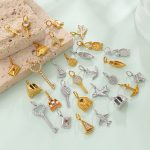 Retro Affordable Luxury Diamond-Embedded Aircraft Key DIY Multi-Element Pendant Does Not Fade 18K Gold Plating All-Match Accessories