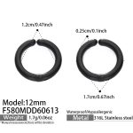 color: F580-Black Earrings -Inner Diameter 12mm