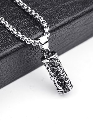 New Bottle Flower Cross Pearl Chain Necklace Stainless Steel Retro Pendant Ornaments