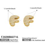 color: F260-Letter F Gold Earrings