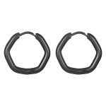 color: Round Wire Hexagon Ear Cuff Black 1 PC