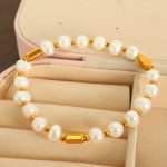 Light Luxury and Simplicity Freshwater Pearl Bracelet Female Forest Style Ornament Stainless Steel Temperament Bracelet for the Besties Fashionable