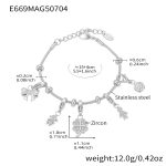 color: E669-Steel Color DIY Flower Bear Bracelet 15+4cm