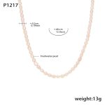 color: P1217-Gold Freshwater Pearl Necklace