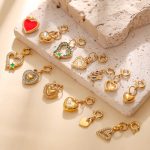 Sweet and Diamond Mounted Love Series Jewelry Buckle Pendant Stainless Steel 18K Gold DIY All-Match Accessories