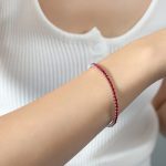 color: E048-Red Zircon Steel Color Bracelet