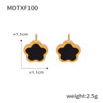 color: MDTXF100-Gold Black Earrings