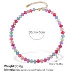 color: XL584CRG Colorful Natural Stone Necklace