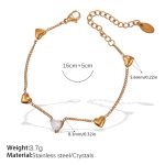 color: SL147WEG White Stone Gold Bracelet
