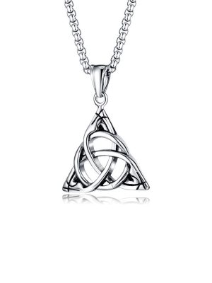 Ornament Personality Retro Irish Celtic Knot Pendant New Stainless Steel Necklace