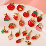 Creative Simple All-Match New Fresh Pendant Colorful Oil Necklace Strawberry Apple Cute Pendant for Women