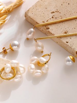 Simple Elegant Fresh Water Pearl Earrings Light Luxury High-End Long Tassel Natural Pendant