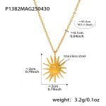color: P1382-Gold Sunflower Necklace 42+5cm