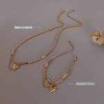 Commuter Love Set Stainless Steel 18K Real Gold Personalized Cold Style Peach Heart Ornament