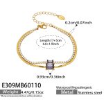 color: E309-Gold Purple Zircon Bracelet 17+5cm