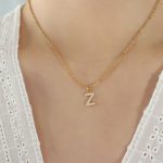 color: RP016-Z Letter Gold Necklace 40+5cm