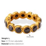 color: JZ174BKG7 Black Zircon Round Ring