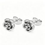 color: Rose Stud Earrings Steel Color