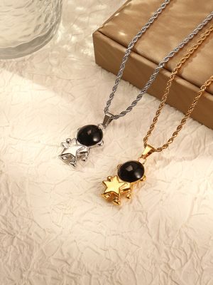 Spaceman Couple's Pendant Korean Ins Valentine's Day Gift Star Moon Astronaut Necklace
