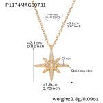 color: P1174-Gold Eight-pointed Star Necklace 41+5cm