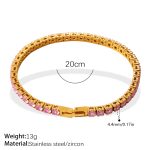 color: SL469PKG4.4MM Pink Zircon Bracelet
