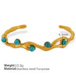 color: SZ66BG Blue Turquoise Gold Bangle