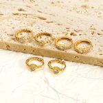 Stainless Steel Geometric round Inlaid Zircon Earrings Earrings Women's High-Grade All-Match Earrings