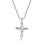 color: Fully Polished Tree of Life Cross Steel Color