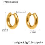 color: F715-Gold Earrings -Inner Diameter 12mm Outer Diameter 20mm