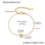 color: RE023-E Letter Gold Bracelet 16+5cm