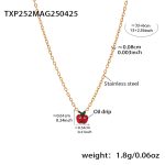 color: TXP252-Gold Red Apple Necklace 33+6cm