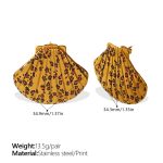 color: EH1395RBG Print Flower Earrings